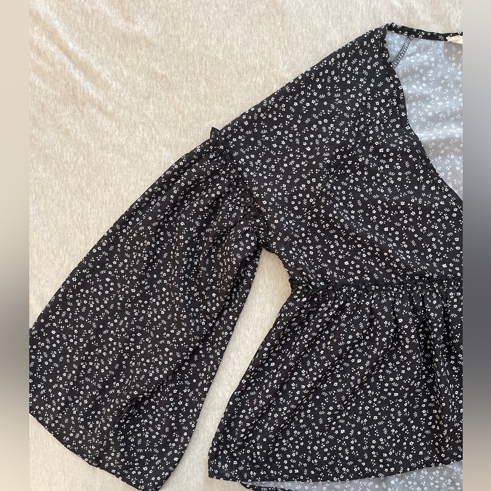 ALTAR’D STATE Black and White Babydoll Blouse